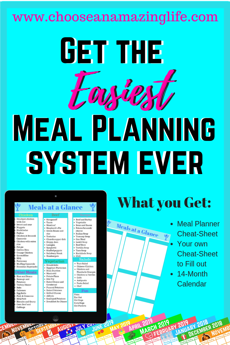 Do you struggle with figuring out what is for dinner? For years I would stare at my fridge and freezer not being able to figure out what to make. I have finally cracked the code on meal planning and really want to help my fellow moms out! Get your free cheat-sheet here!